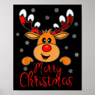 Merry Christmas Reindeer Xmas Family Men Women Poster