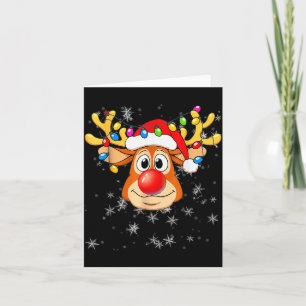 Merry Christmas Reindeer Xmas Santa Claus Men Wome Card