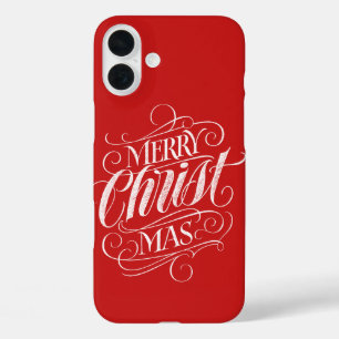 Merry CHRISTmas Religious Chalk Calligraphy Christ iPhone 16 Plus Case