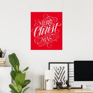 Merry CHRISTmas Religious Chalkboard Calligraphy Poster