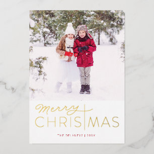 Merry Christmas Religious Foil Holiday Card