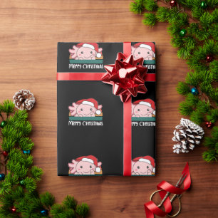 Merry Christmas Retro Axolotl Christmas Wrapping Paper