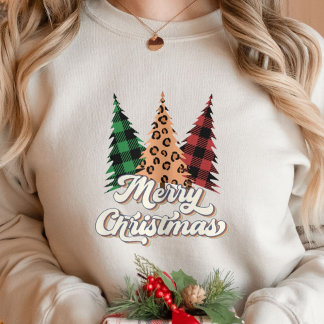 Merry Christmas Retro Christmas Trees Sweatshirt