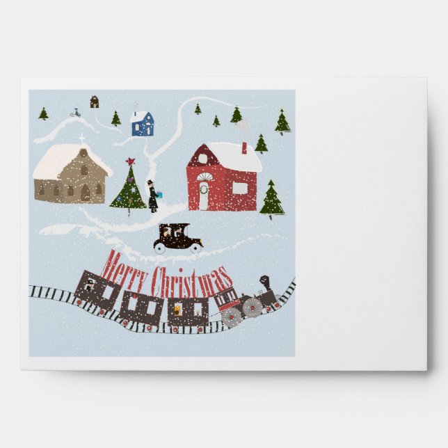 Merry Christmas , retro Envelope (Front)