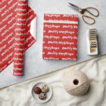 Merry Christmas Retro Font Minimalist Red & White Wrapping Paper<br><div class="desc">Add a festive flair to your holiday presents with this vibrant red wrapping paper featuring a playful "Merry Christmas" pattern in a white retro style font. The bold red colour and cheerful script design make this wrapping paper perfect for creating eye-catching gifts that stand out under the tree. Ideal for...</div>