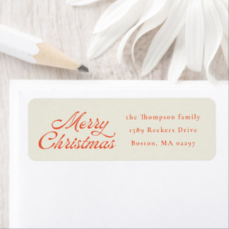 Merry Christmas Retro Holiday Return Address