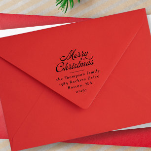 Merry Christmas Retro Holiday Return Address Self-inking Stamp