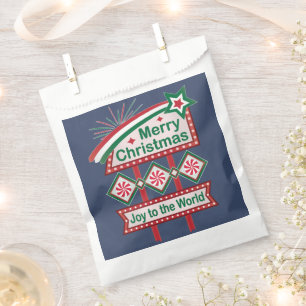 Merry Christmas Retro Marquee – Joy to the World Favour Bags