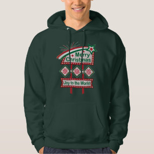 Merry Christmas Retro Marquee – Joy to the World Hoodie