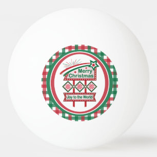 Merry Christmas Retro Marquee – Joy to the World Ping Pong Ball