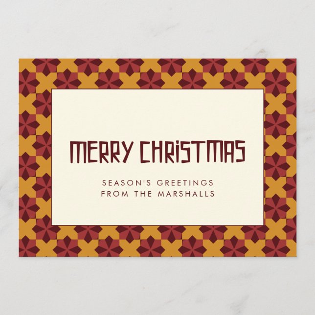 Merry Christmas Retro mid century pattern Holiday Card (Front)