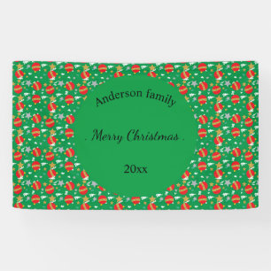 Merry Christmas retro name and date place Banner