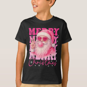 Merry Christmas Retro Nk Santa Bubblegum Xmas Holi T-Shirt