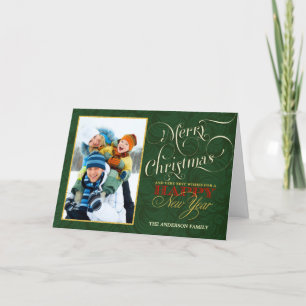 Merry Christmas Retro Photo Greeting Card