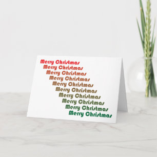 Merry Christmas Retro Red Green Typography Holiday Card