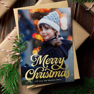 Merry Christmas retro script classic photo