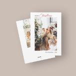 Merry Christmas Retro Script Photo Holiday Card<br><div class="desc">**Personalised Minimalist Christmas Greeting Card** Celebrate the festive season with a touch of personal elegance. Introducing our minimalist Christmas greeting card, designed exclusively for those who appreciate simplicity with a hint of nostalgia. On the front, showcase your cherished photo, creating a sentimental focal point. Above your image, the phrase "Merry...</div>