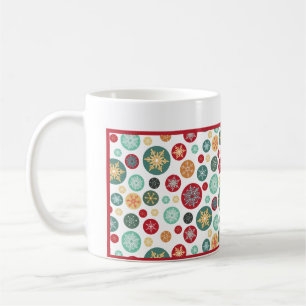 Merry Christmas Retro Snowflake Polka Dots Coffee Mug