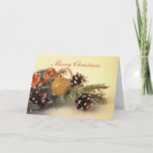 Merry Christmas Retro Style Decorations Holiday Card