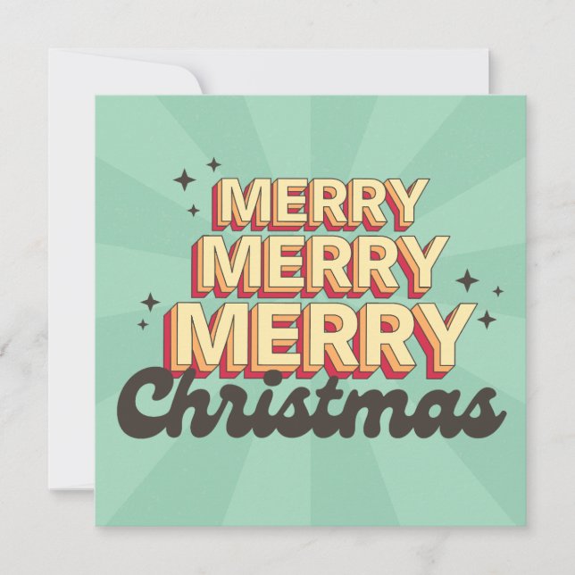 Merry Christmas retro style groovy text  (Front)