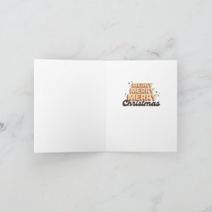 Merry Christmas retro style groovy text  Note Card