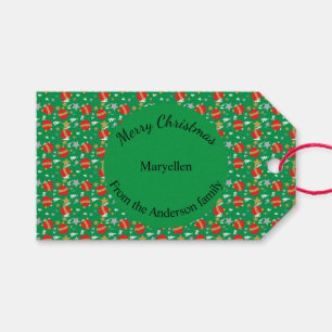Merry Christmas retro to and from place Gift Tags
