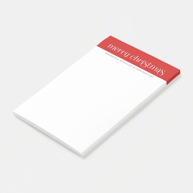 Merry Christmas Retro Typography Design Post-it Notes (Angled)