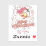 Merry Christmas Retro Typography Santa Pink Hat<br><div class="desc">Merry Christmas pink retro typography with a santa claus with a pink hat.</div>