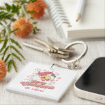 Merry Christmas Retro Typography Santa Pink Hat Key Ring<br><div class="desc">Merry Christmas pink retro typography with a santa claus with a pink hat.</div>