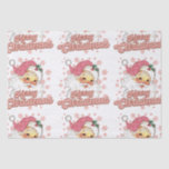 Merry Christmas Retro Typography Santa Pink Hat Tissue Paper<br><div class="desc">Merry Christmas pink retro typography with a santa claus with a pink hat.</div>