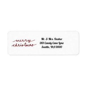 Merry Christmas Return Address Label