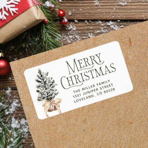 Merry Christmas Return Address Label