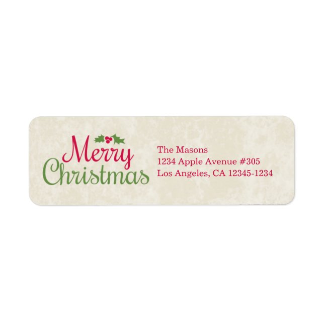 Merry Christmas | Return Address Label (Front)