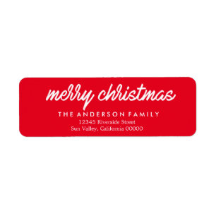 Merry Christmas Return Address Labels   Christmas
