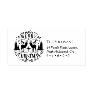 Merry Christmas Return Address Self-inking Stamp