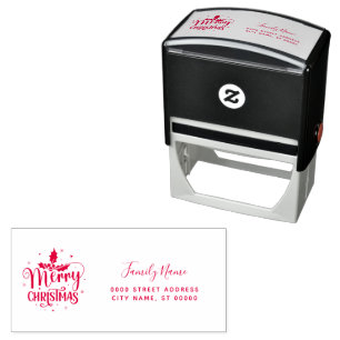 Merry Christmas Return Address Self-inking Stamp