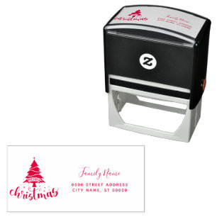 Merry Christmas Return Address Self-inking Stamp