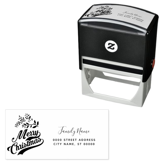 Merry Christmas Return Address Self-inking Stamp (In Situ)