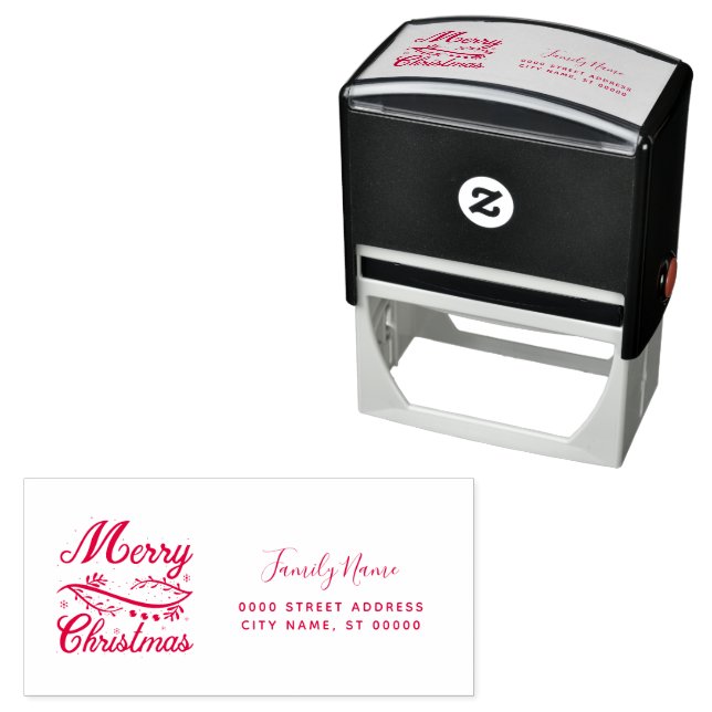 Merry Christmas Return Address Self-inking Stamp (In Situ)