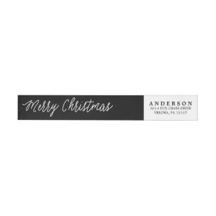 MERRY CHRISTMAS return address wrap labels