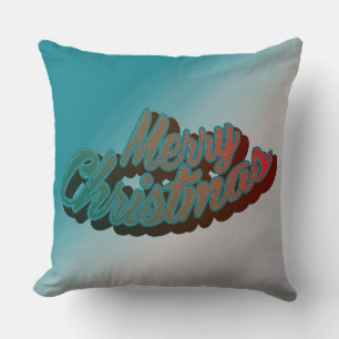 Merry Christmas Reversible Aqua Blend Colour Pillo Cushion