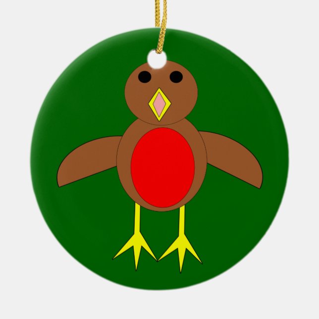 Merry Christmas Robin Custom Tree Ornament (Front)