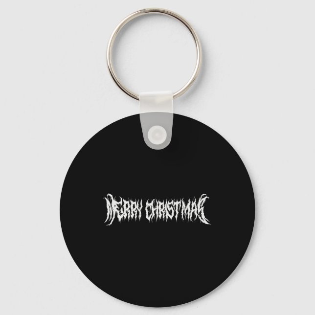 Merry Christmas Rock Style  Key Ring (Front)