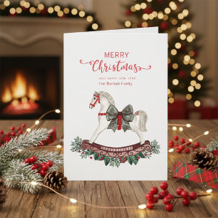 Merry Christmas Rocking Horse Greeting Card