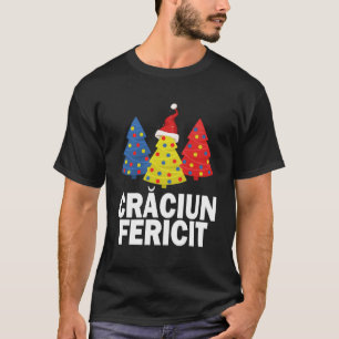 Merry Christmas Romanian Tree Romania Flag Hat San T-Shirt
