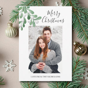 Merry Christmas Romantic Photo Holiday Card