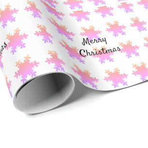 Merry Christmas Rose Gold Pink Snowflake Patterns Wrapping Paper