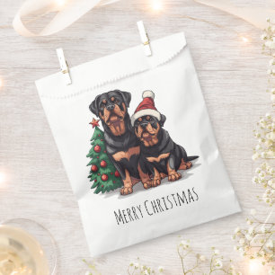 Merry Christmas Rottweiler Dog Christmas Tree Favour Bags