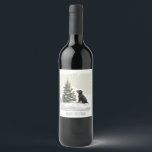 Merry Christmas Rottweiler Dog Christmas Tree Wine Label<br><div class="desc">Cute Rottweiler dogs dressed up for Christmas. Perfect for pet lovers or dog parents for the holiday season.</div>