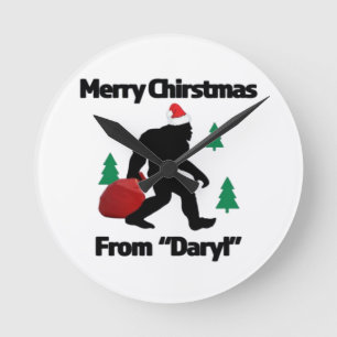 Merry Christmas Round Clock